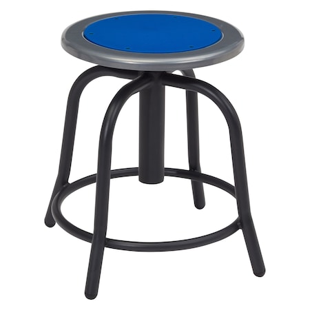 National Public Seating Height Adjust Swivel Stool, 18"-24", Persian Blue Seat/Black Frame 6825-10